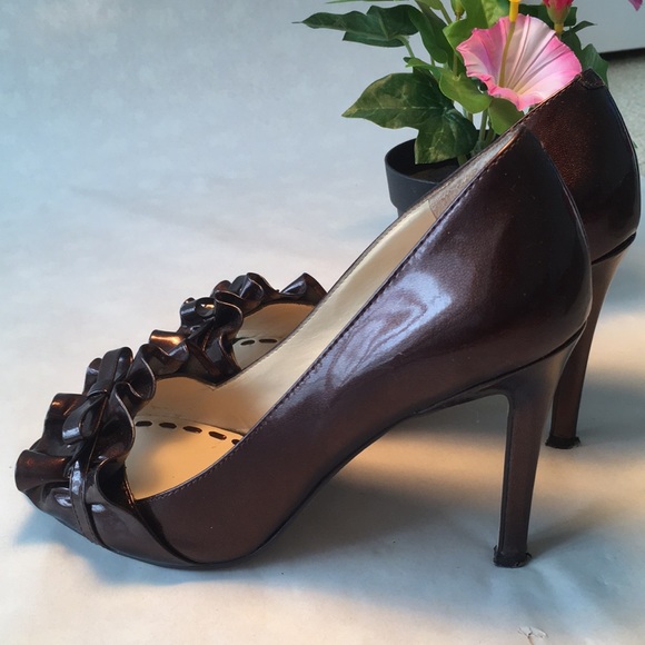 Enzo Angiolini Eamielee Copper Opened Toe Heels - Picture 2 of 6